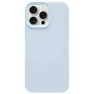 For iPhone 15 Pro Max Dopamine Simple Imitation Liquid Silicone Phone Case(Cream Blue) - 1