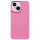 For iPhone 15 Plus Dopamine Simple Imitation Liquid Silicone Phone Case(Rose Pink) - 1