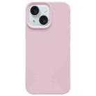 For iPhone 15 Plus Dopamine Simple Imitation Liquid Silicone Phone Case(Sakura Powder) - 1