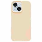 For iPhone 15 Dopamine Simple Imitation Liquid Silicone Phone Case(Cream Yellow) - 1