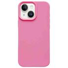 For iPhone 14 Plus Dopamine Simple Imitation Liquid Silicone Phone Case(Rose Pink) - 1