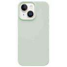 For iPhone 14 Plus Dopamine Simple Imitation Liquid Silicone Phone Case(Milk Green) - 1