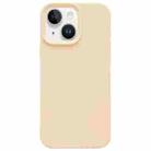 For iPhone 14 Plus Dopamine Simple Imitation Liquid Silicone Phone Case(Cream Yellow) - 1