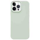 For iPhone 14 Pro Dopamine Simple Imitation Liquid Silicone Phone Case(Milk Green) - 1