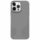 For iPhone 14 Pro Dopamine Simple Imitation Liquid Silicone Phone Case(Starry Grey) - 1
