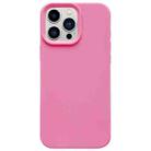 For iPhone 13 Pro Max Dopamine Simple Imitation Liquid Silicone Phone Case(Rose Pink) - 1