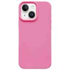 For iPhone 13 Dopamine Simple Imitation Liquid Silicone Phone Case(Rose Pink) - 1