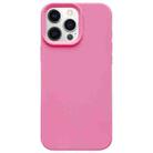 For iPhone 12 Pro Max Dopamine Simple Imitation Liquid Silicone Phone Case(Rose Pink) - 1
