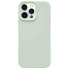 For iPhone 12 Pro Dopamine Simple Imitation Liquid Silicone Phone Case(Milk Green) - 1