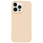 For iPhone 12 Pro Dopamine Simple Imitation Liquid Silicone Phone Case(Cream Yellow) - 1