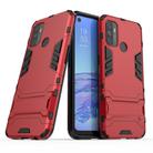 For OPPO A53 PC + TPU Shockproof Protective Case with Invisible Holder(Red) - 1