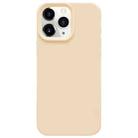 For iPhone 11 Pro Max Dopamine Simple Imitation Liquid Silicone Phone Case(Cream Yellow) - 1