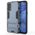 For OPPO Reno4 PC + TPU Shockproof Protective Case with Invisible Holder(Navy Blue) - 2