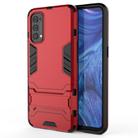 For OPPO Reno4 PC + TPU Shockproof Protective Case with Invisible Holder(Red) - 2