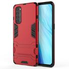 For OPPO Reno4 Pro PC + TPU Shockproof Protective Case with Invisible Holder(Red) - 2