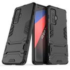 For Vivo iQOO 5 Pro 5G PC + TPU Shockproof Protective Case with Invisible Holder(Black) - 1