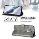 For Fujitsu Arrows Be3 F-02L Line Splicing Buckle Retro Leather Phone Case(Grey) - 3