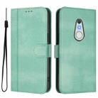 For Fujitsu Arrows Be4 F-41A Line Splicing Buckle Retro Leather Phone Case(Mint) - 2