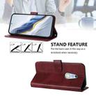 For Fujitsu Arrows Be4 F-41A Line Splicing Buckle Retro Leather Phone Case(Wine Red) - 3