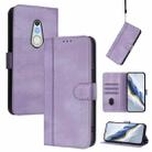 For Fujitsu Arrows Be4 F-41A Line Splicing Buckle Retro Leather Phone Case(Purple) - 1