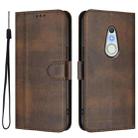 For Fujitsu Arrows Be4 F-41A Line Splicing Buckle Retro Leather Phone Case(Brown) - 2