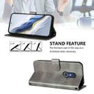 For Fujitsu Arrow Be4 Plus F-41B Line Splicing Buckle Retro Leather Phone Case(Grey) - 3
