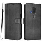 For Fujitsu FCNT Rakuraku F-53E Line Splicing Buckle Retro Leather Phone Case(Black) - 2