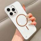 For iPhone 16 Pro Half Frame Transparent PC MagSafe Phone Case(Brown) - 1