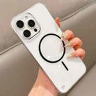 For iPhone 14 Pro Half Frame Transparent PC MagSafe Phone Case(Black) - 1