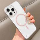 For iPhone 12 Pro Half Frame Transparent PC MagSafe Phone Case(Pink) - 1