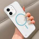 For iPhone 12 Half Frame Transparent PC MagSafe Phone Case(Blue) - 1