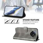 For Sharp Aquos R7 Line Splicing Buckle Retro Leather Phone Case(Grey) - 3