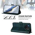 For Sharp Aquos R7 Line Splicing Buckle Retro Leather Phone Case(Dark Green) - 3