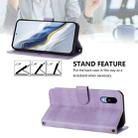 For Sharp Basio Active3 Line Splicing Buckle Retro Leather Phone Case(Purple) - 3
