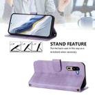 For Sharp Simple Sumaho 5 / A001SH Line Splicing Buckle Retro Leather Phone Case(Purple) - 3