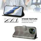 For Sharp Aquos R9 Line Splicing Buckle Retro Leather Phone Case(Grey) - 3