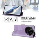 For Sharp Aquos R9 Pro Line Splicing Buckle Retro Leather Phone Case(Purple) - 3