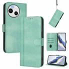 For Sharp Aquos Sense9 Plus Line Splicing Buckle Retro Leather Phone Case(Mint) - 1