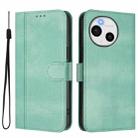 For Sharp Aquos Sense9 Plus Line Splicing Buckle Retro Leather Phone Case(Mint) - 2