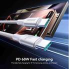 JOYROOM S-A28 Flash Series 60W 480Mbps Fast Charging Data Cable, Type-C to Type-C Cable, Length: 1m(White) - 2
