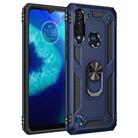 For Motorola Moto G8 Power Lite Shockproof TPU + PC Protective Case with 360 Degree Rotating Holder(Blue) - 1