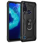 For Motorola Moto G8 Power Lite Shockproof TPU + PC Protective Case with 360 Degree Rotating Holder(Black) - 1