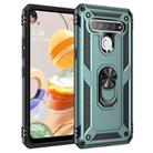 For LG Q61 Shockproof TPU + PC Protective Case with 360 Degree Rotating Holder(Green) - 1