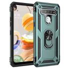 For LG Q61 Shockproof TPU + PC Protective Case with 360 Degree Rotating Holder(Green) - 1