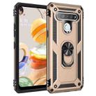 For LG Q61 Shockproof TPU + PC Protective Case with 360 Degree Rotating Holder(Gold) - 1