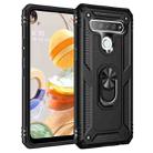 For LG Q61 Shockproof TPU + PC Protective Case with 360 Degree Rotating Holder(Black) - 1