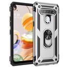 For LG K61 Shockproof TPU + PC Protective Case with 360 Degree Rotating Holder(Silver) - 1