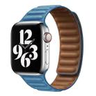 For Apple Watch Ultra 49mm&Watch Ultra 2 49mm / Series 9&8&7 45mm / SE 3&SE 2&6&SE&5&4 44mm / 3&2&1 42mm Leather Watch Band (Chrysanthemum Blue) - 1