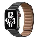 For Apple Watch Series 9&8&7 41mm / SE 3&SE 2&6&SE&5&4 40mm / 3&2&1 38mm Leather Watch Band(Black) - 1