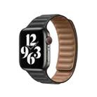 For Apple Watch Series 9&8&7 41mm / SE 3&SE 2&6&SE&5&4 40mm / 3&2&1 38mm Leather Watch Band(Black) - 4